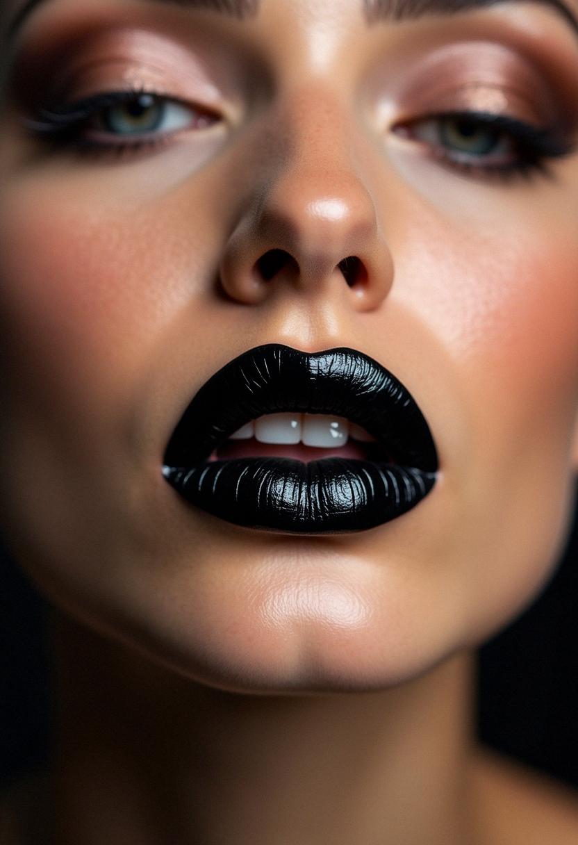 makeup lips black