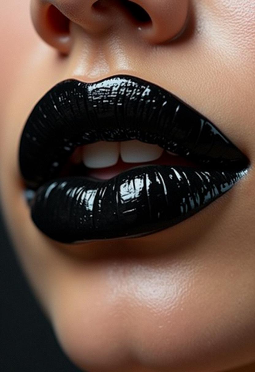 makeup lips black