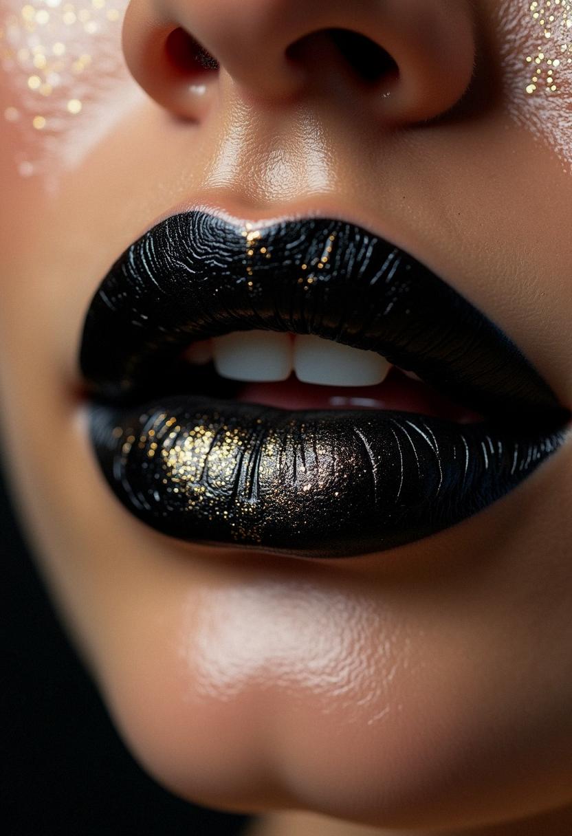 makeup lips black