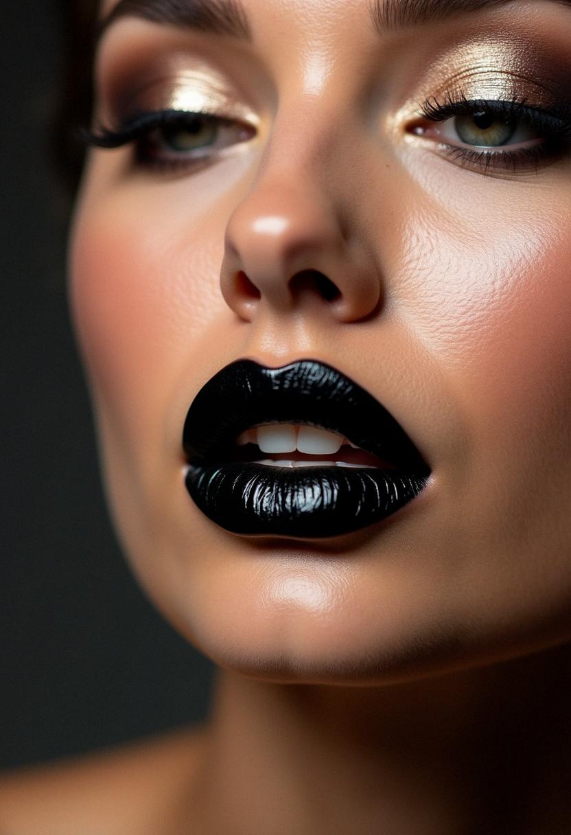 makeup lips black