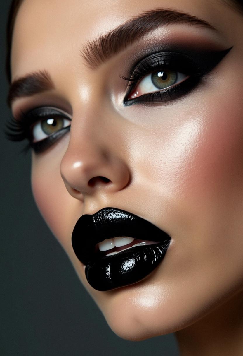 makeup lips black