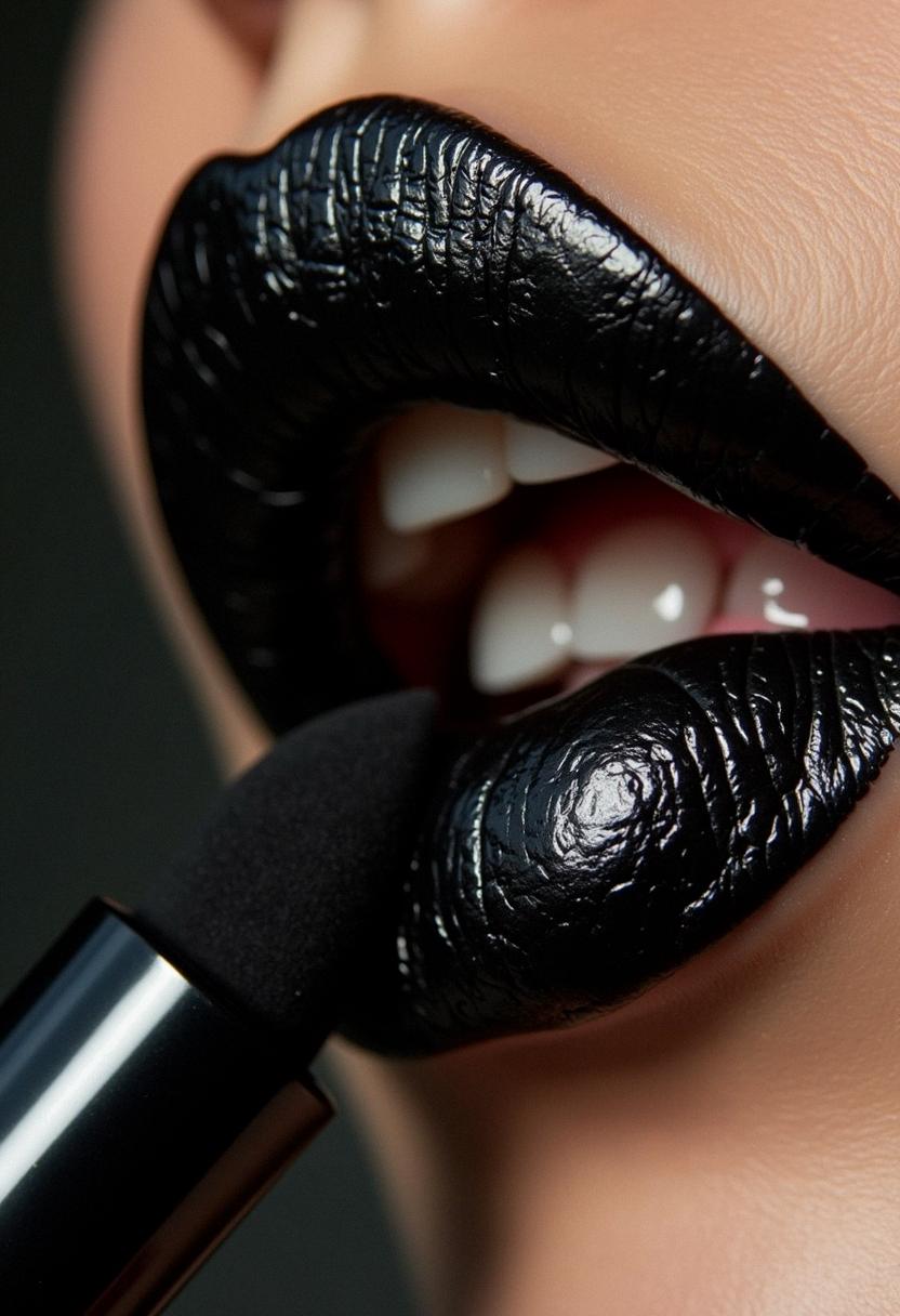 makeup lips black