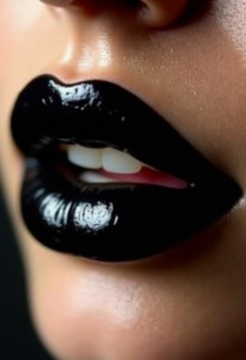 makeup lips black