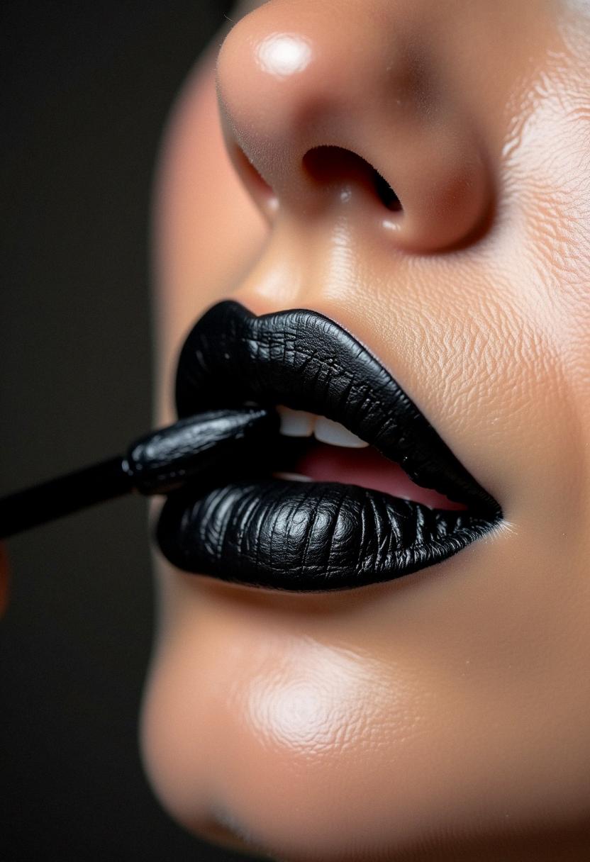 makeup lips black