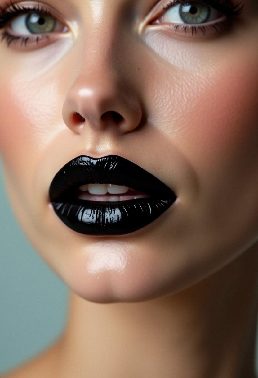 makeup lips black