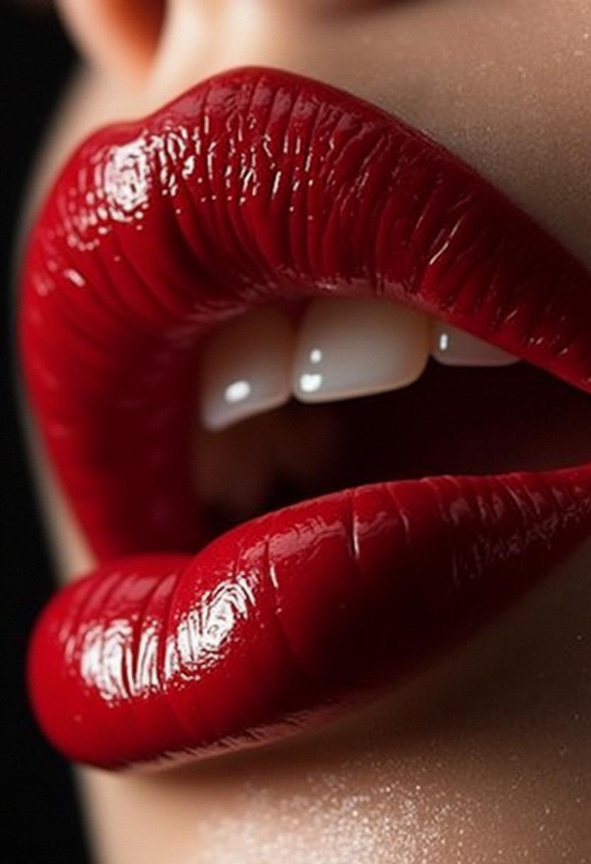 makeup lips red dark
