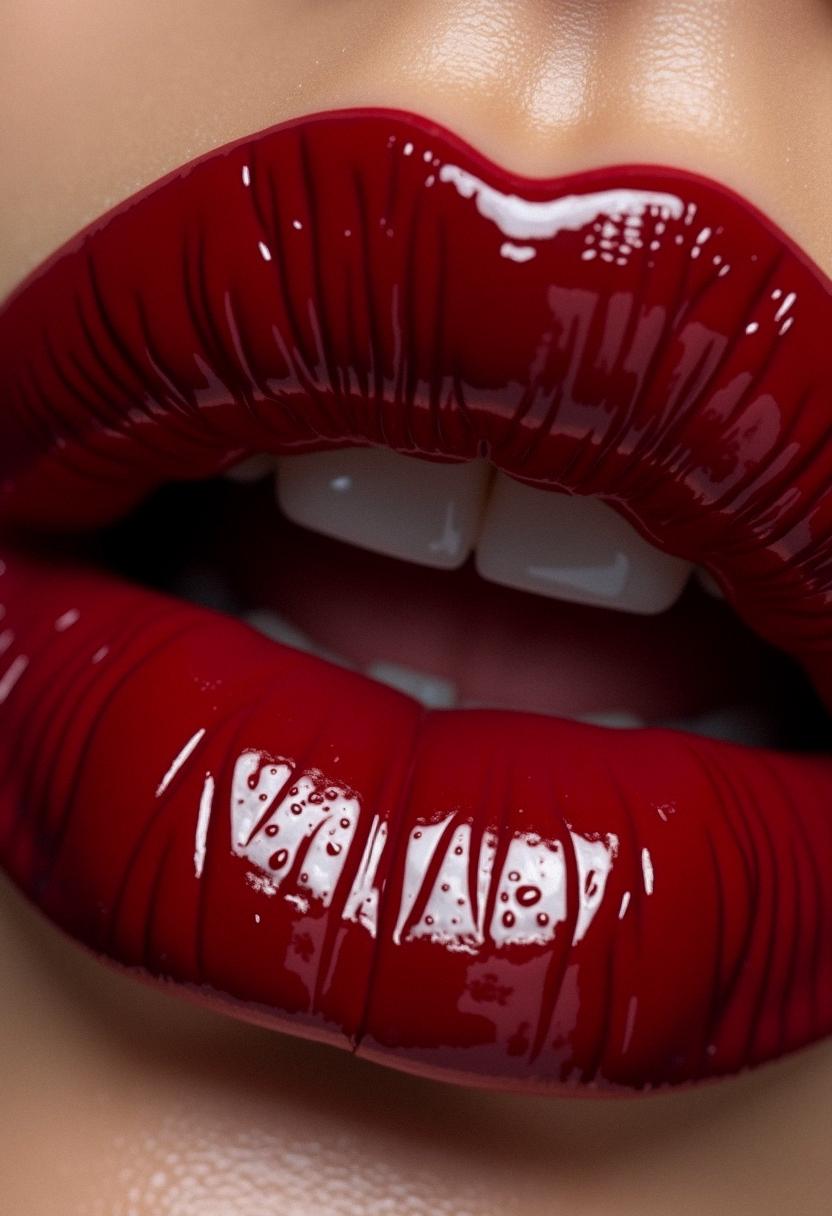 makeup lips red dark