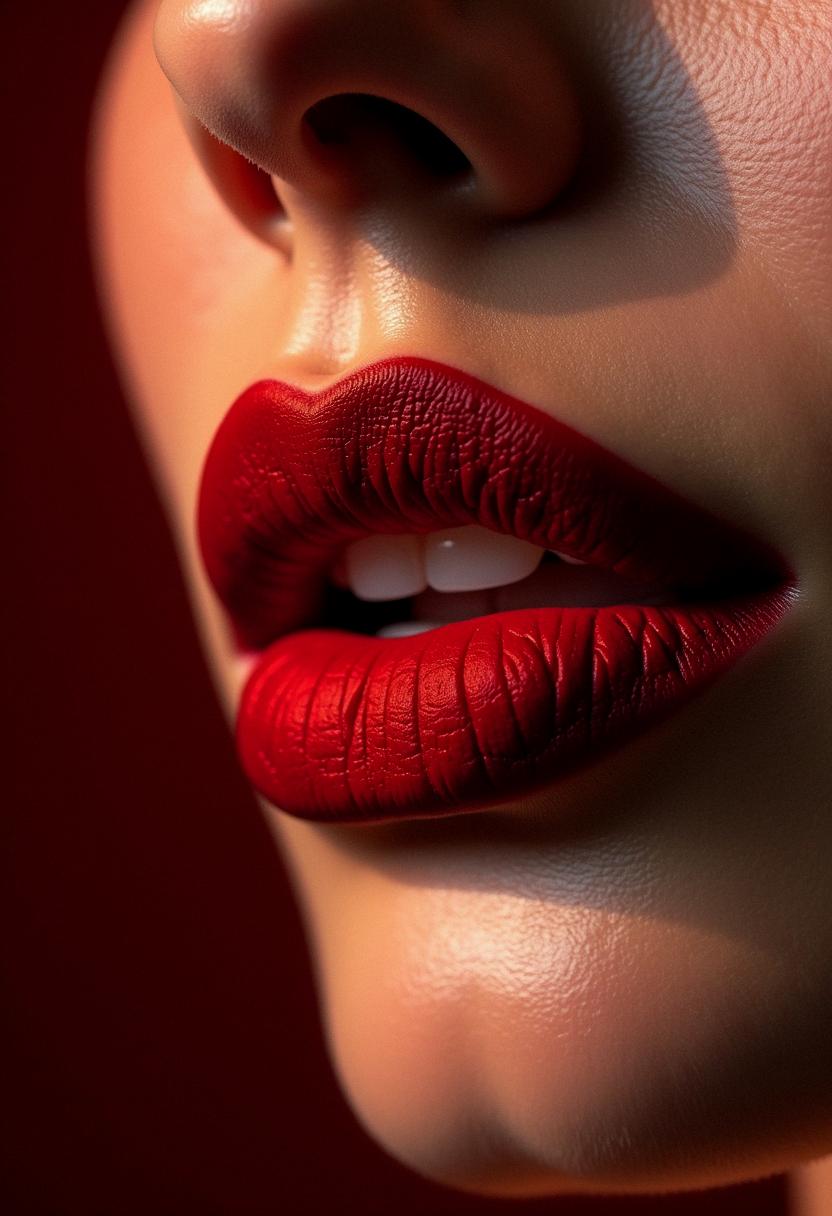 makeup lips red dark