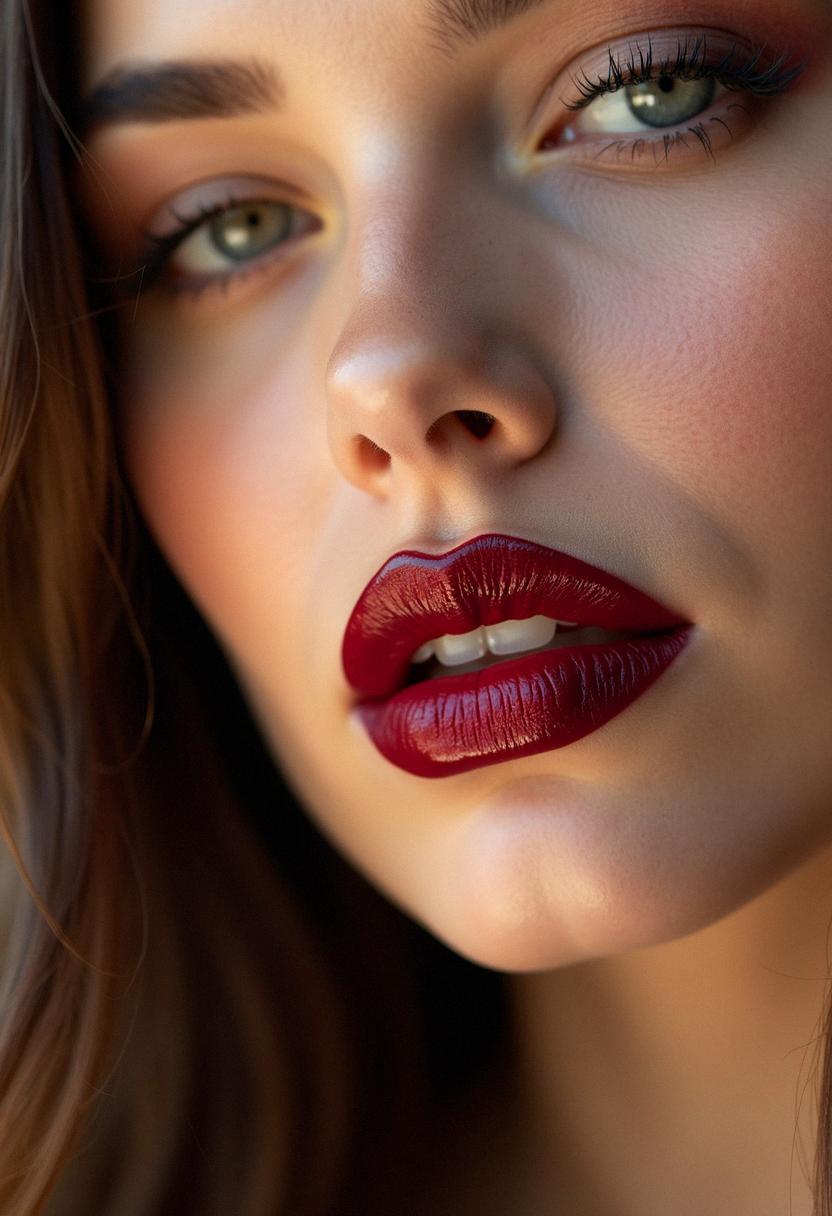 makeup lips red dark