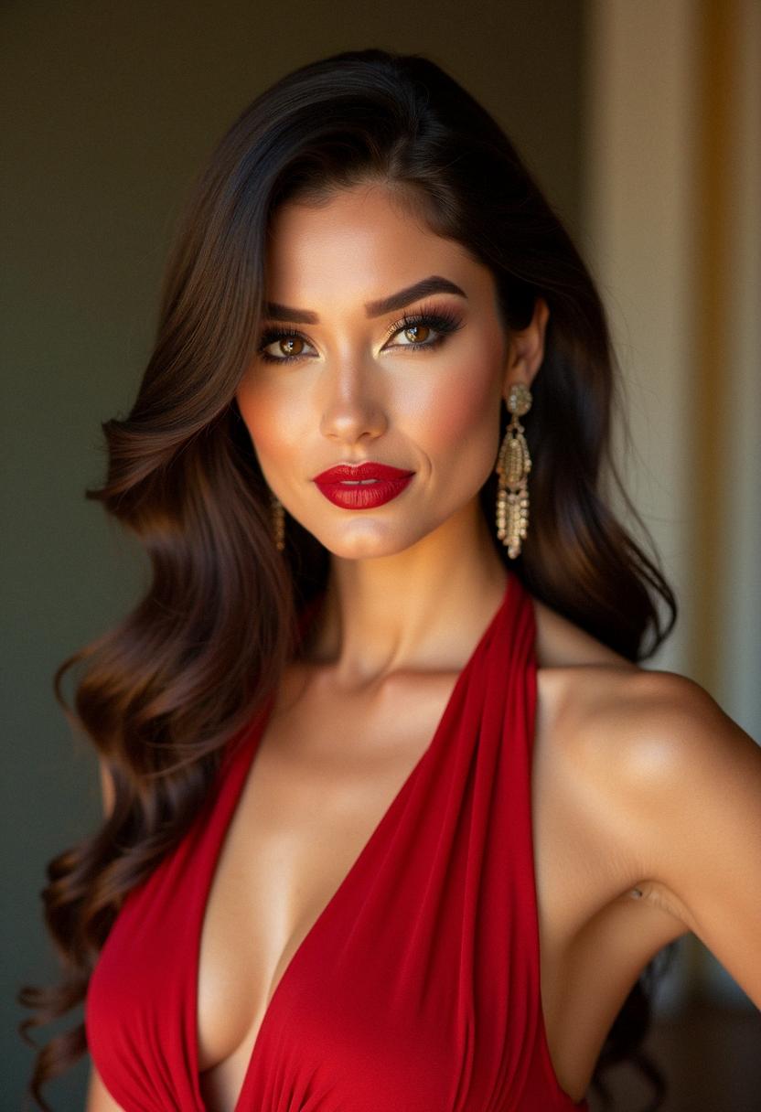 makeup looks for red dress