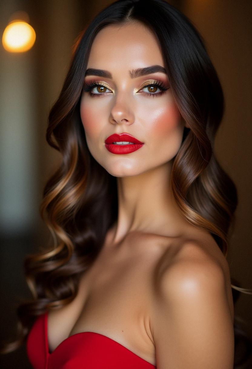 makeup looks for red dress