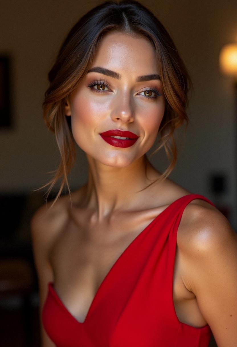 makeup looks for red dress