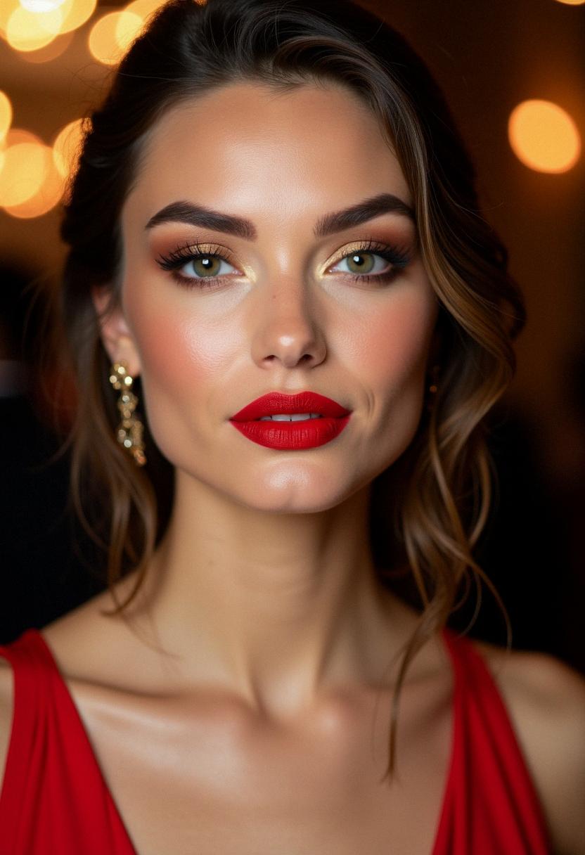 makeup looks for red dress