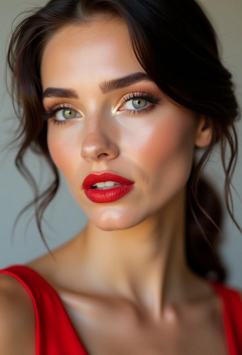 makeup looks for red dress