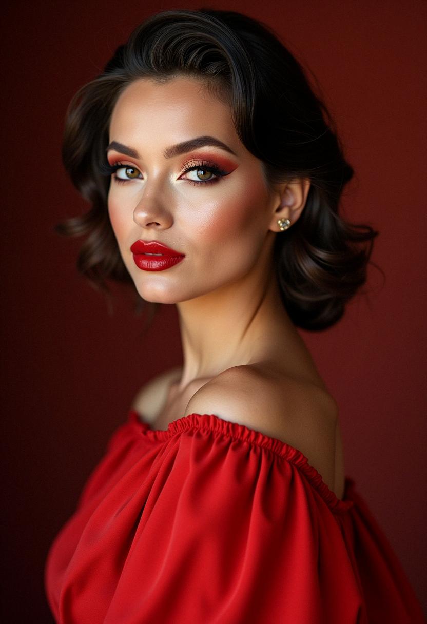 makeup looks for red dress