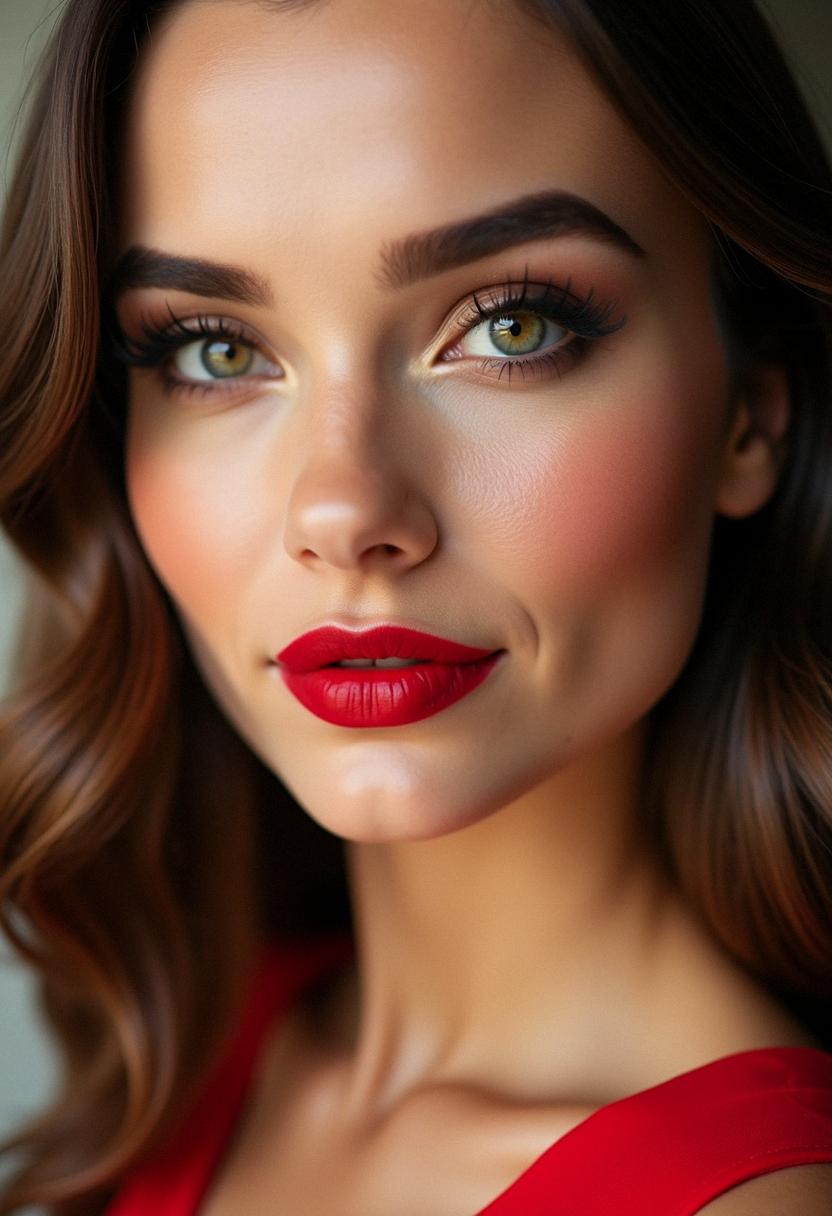 makeup looks for red dress