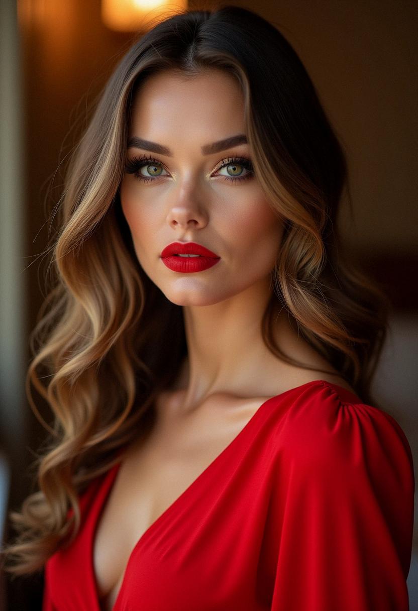 makeup looks for red dress