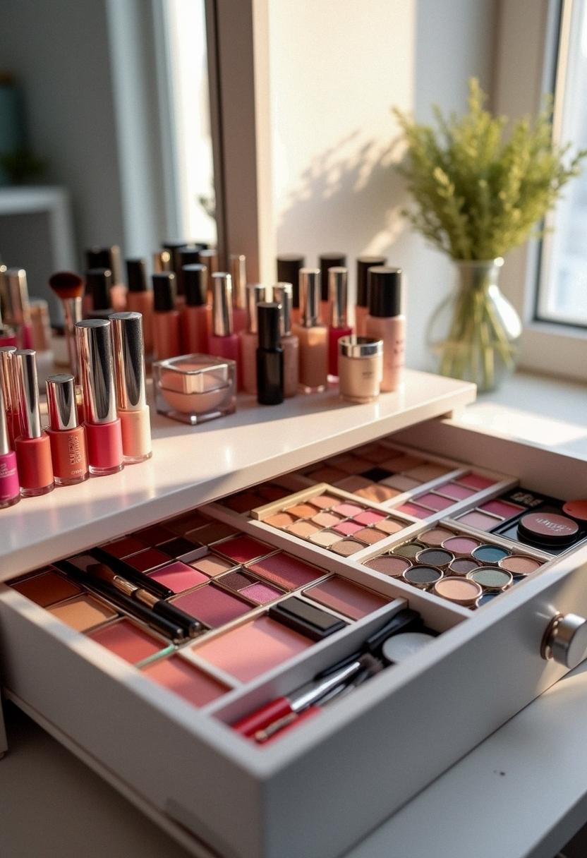 makeup organizer drawer