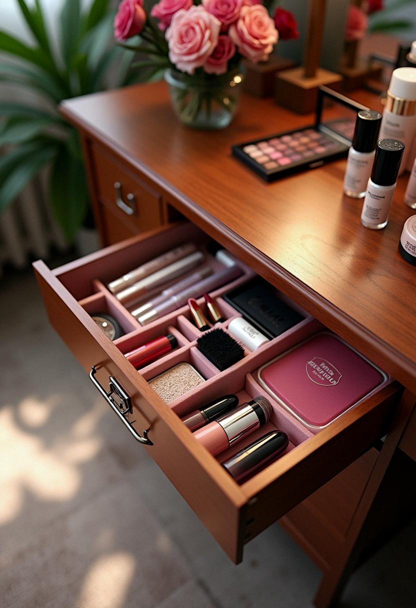 makeup organizer drawer