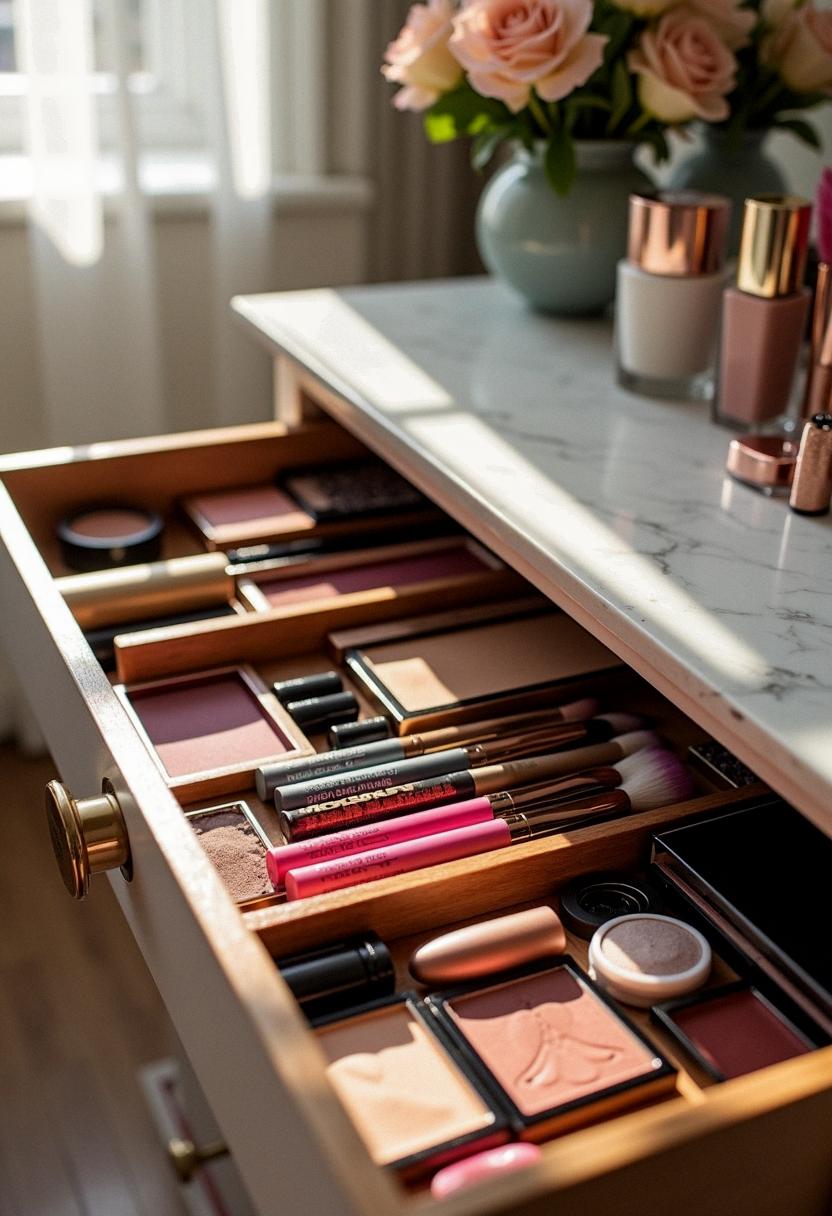 makeup organizer drawer