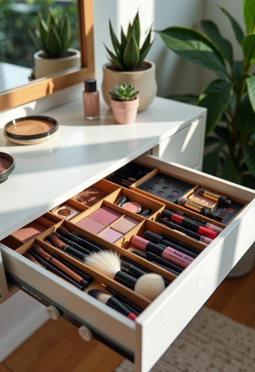 makeup organizer drawer