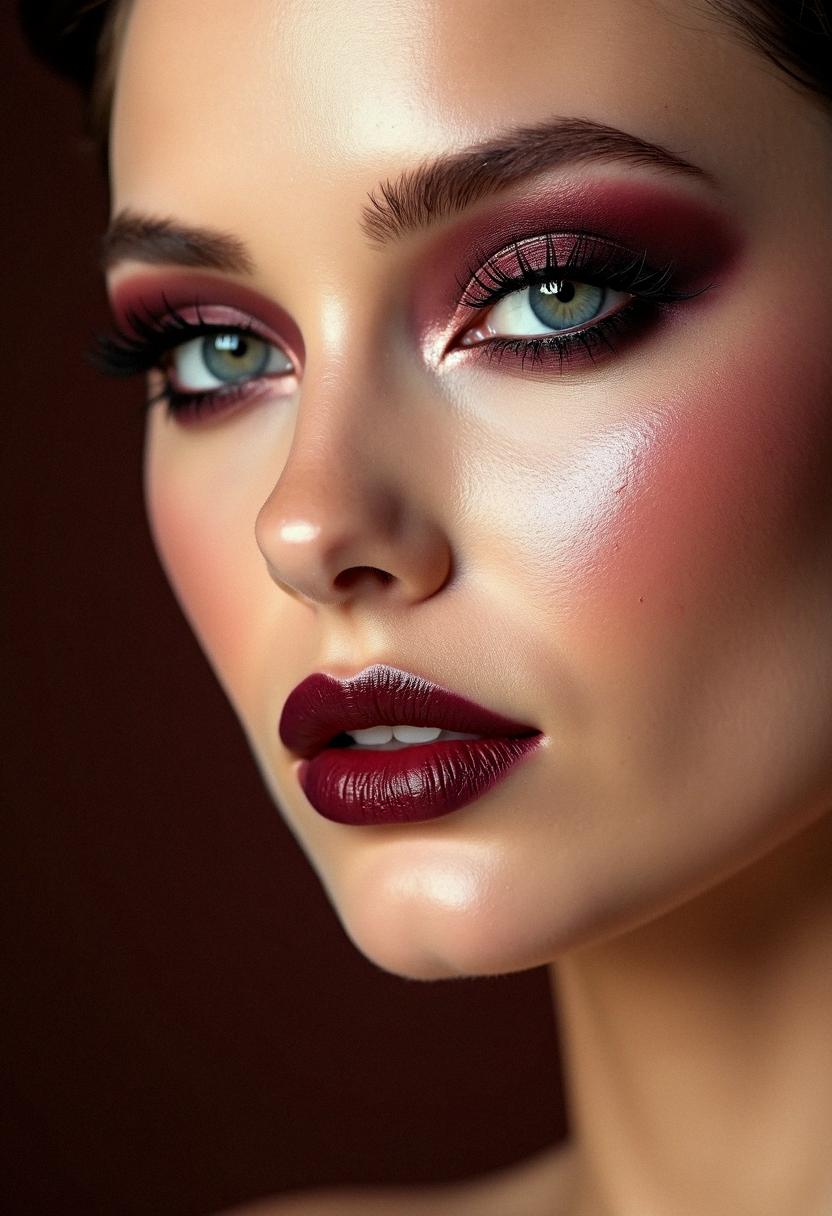 maroon smokey eye