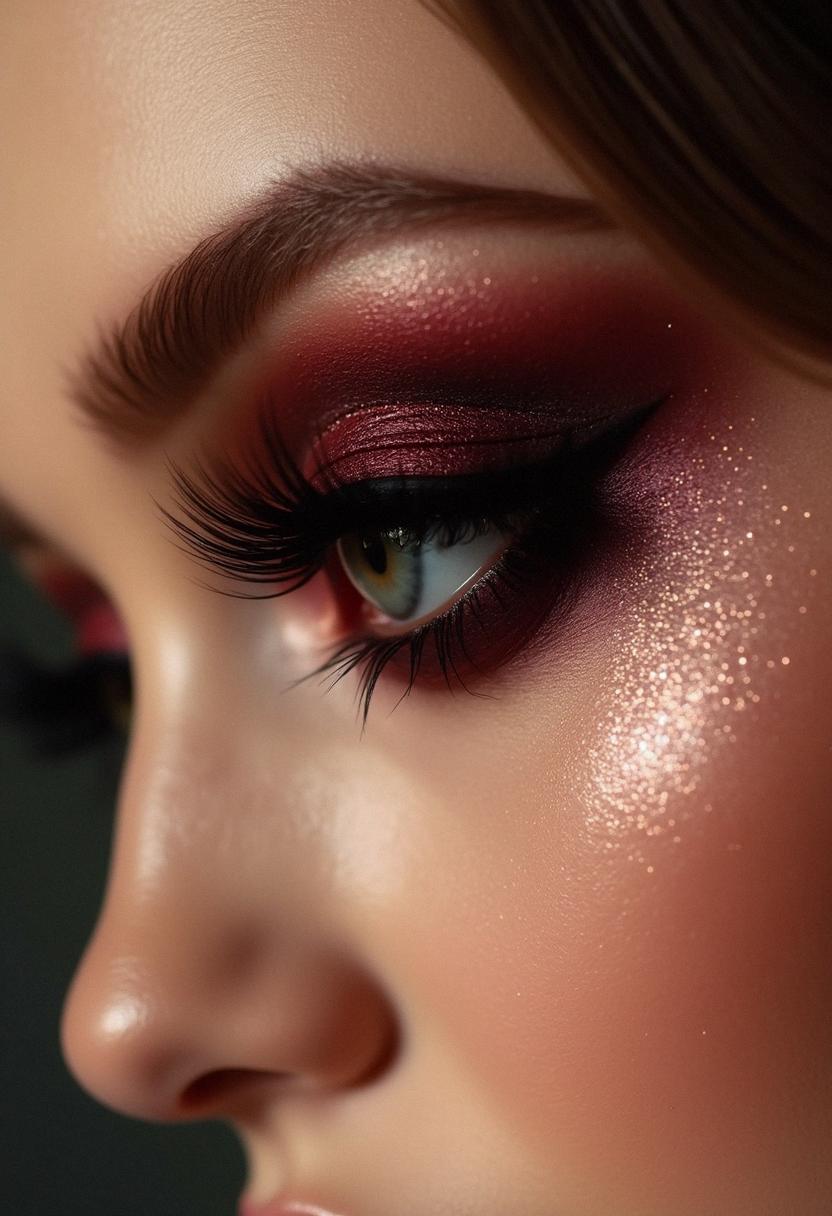 maroon smokey eye