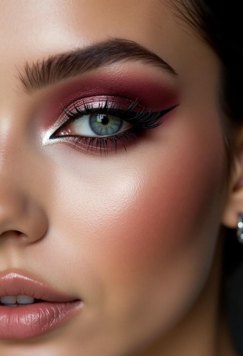 maroon smokey eye