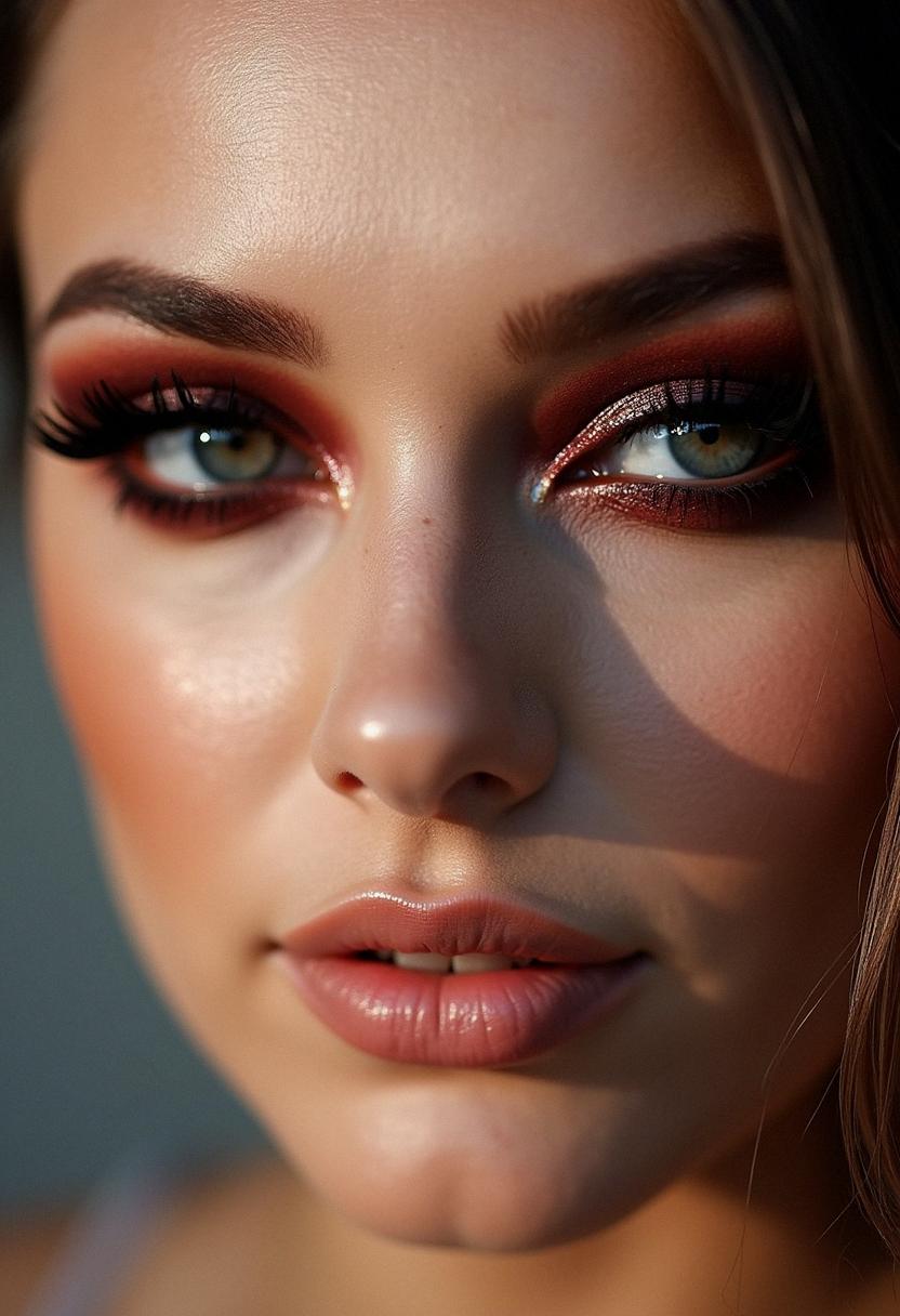 maroon smokey eye