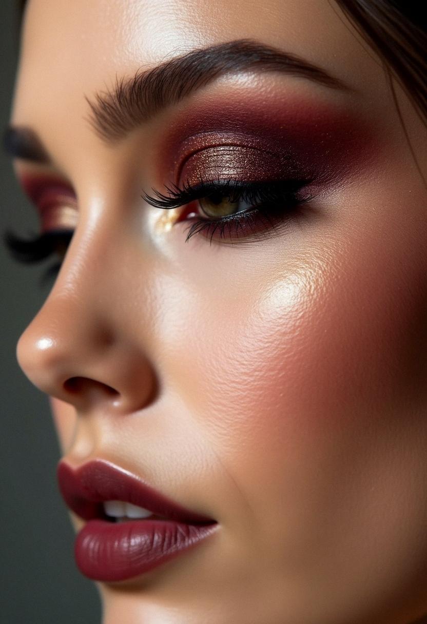 maroon smokey eye
