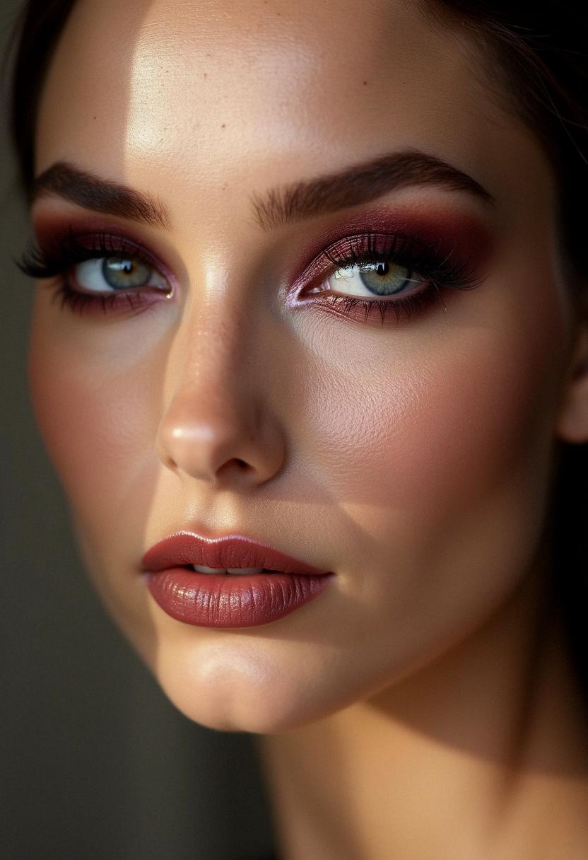 maroon smokey eye
