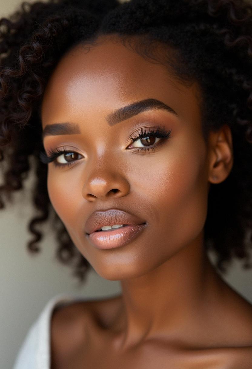 natural glam makeup dark skin