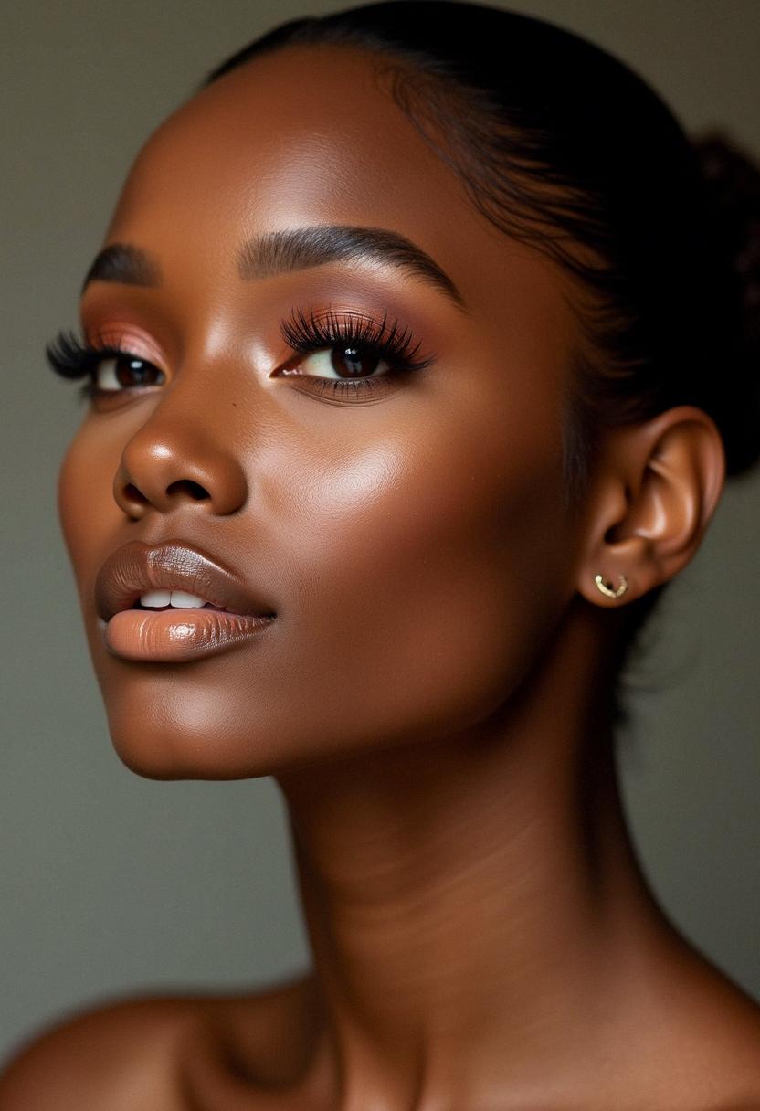 natural glam makeup dark skin