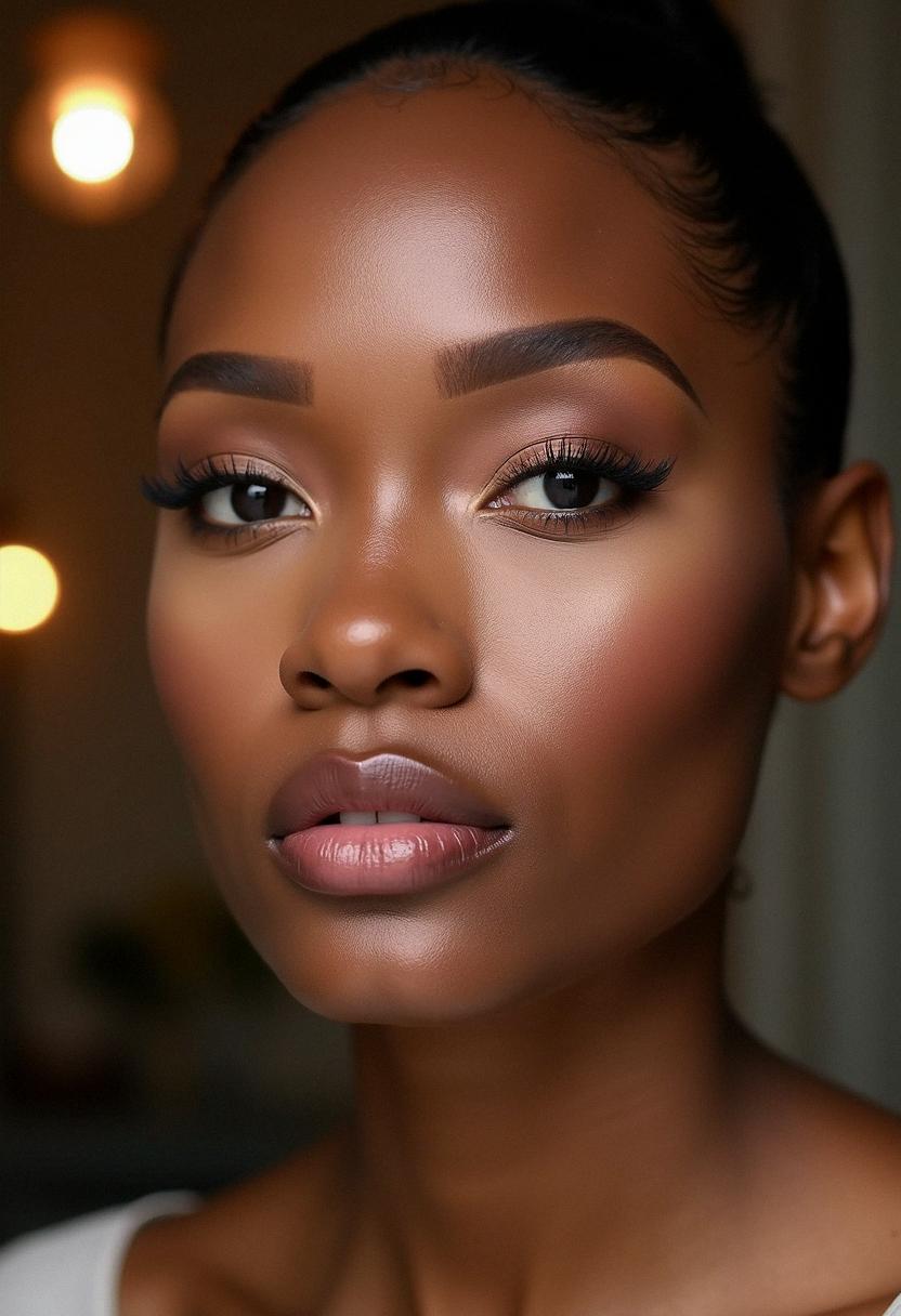 natural glam makeup dark skin