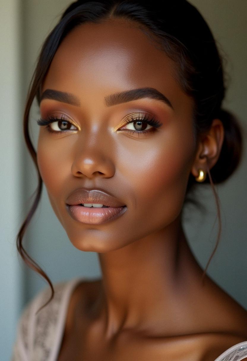 natural glam makeup dark skin