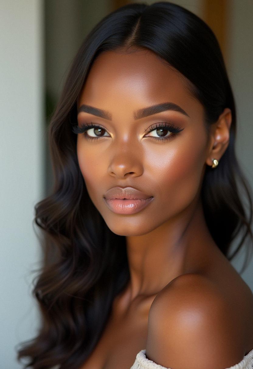 natural glam makeup dark skin