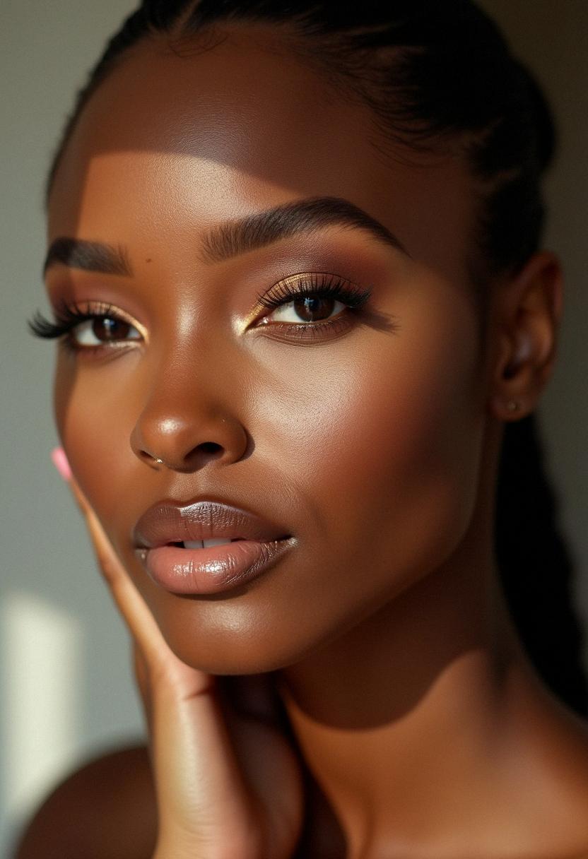 natural glam makeup dark skin
