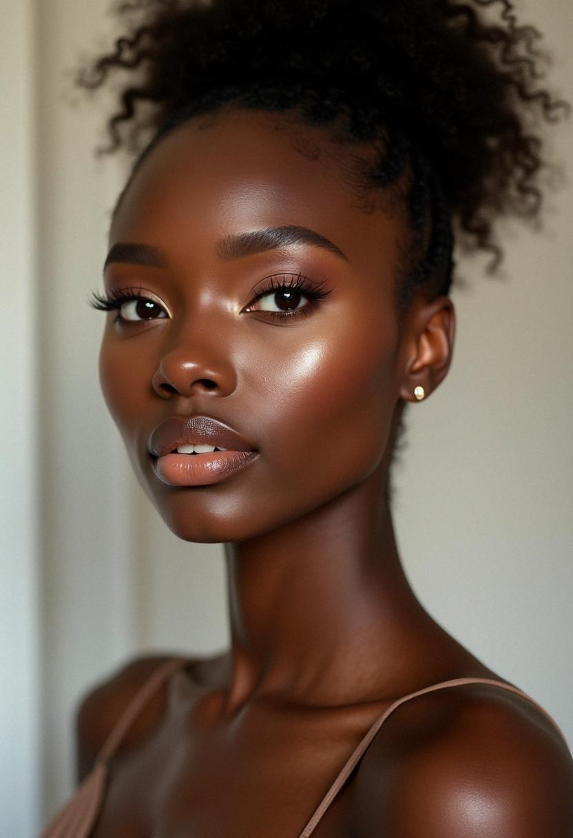 natural glam makeup dark skin