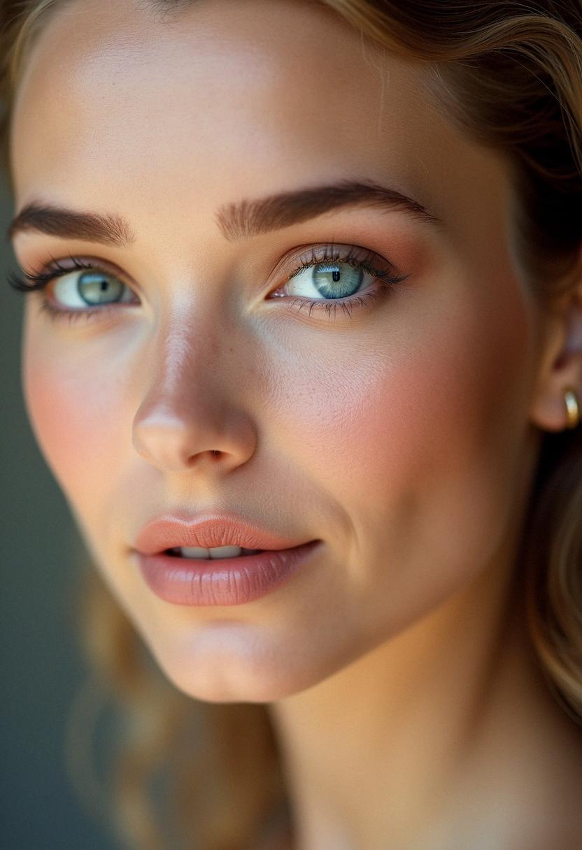 natural makeup for blue eyes