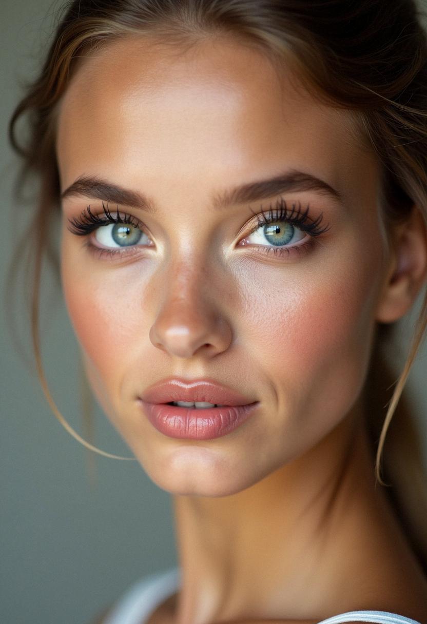 natural makeup for blue eyes