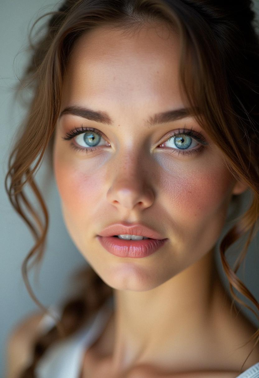 natural makeup for blue eyes