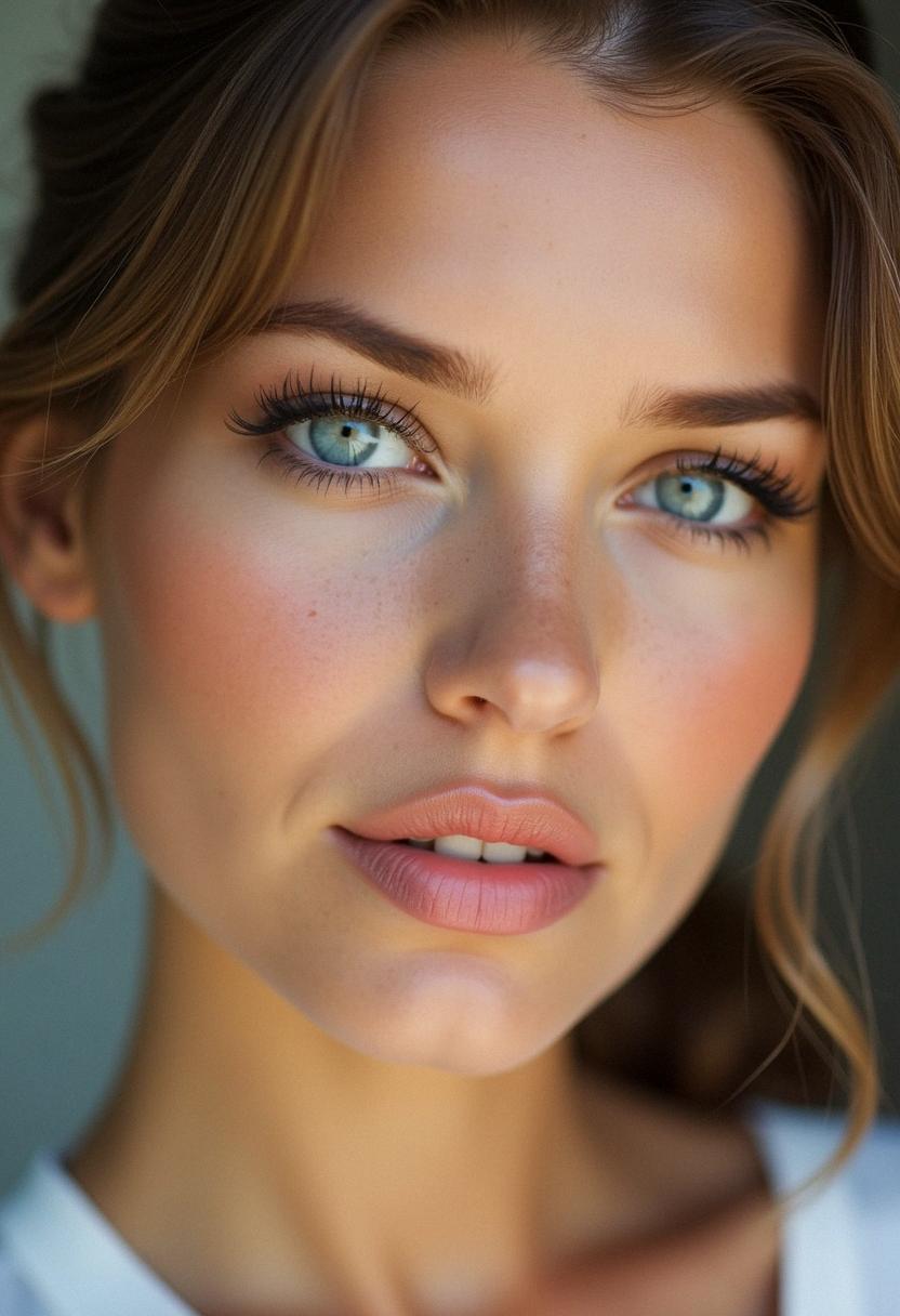 natural makeup for blue eyes
