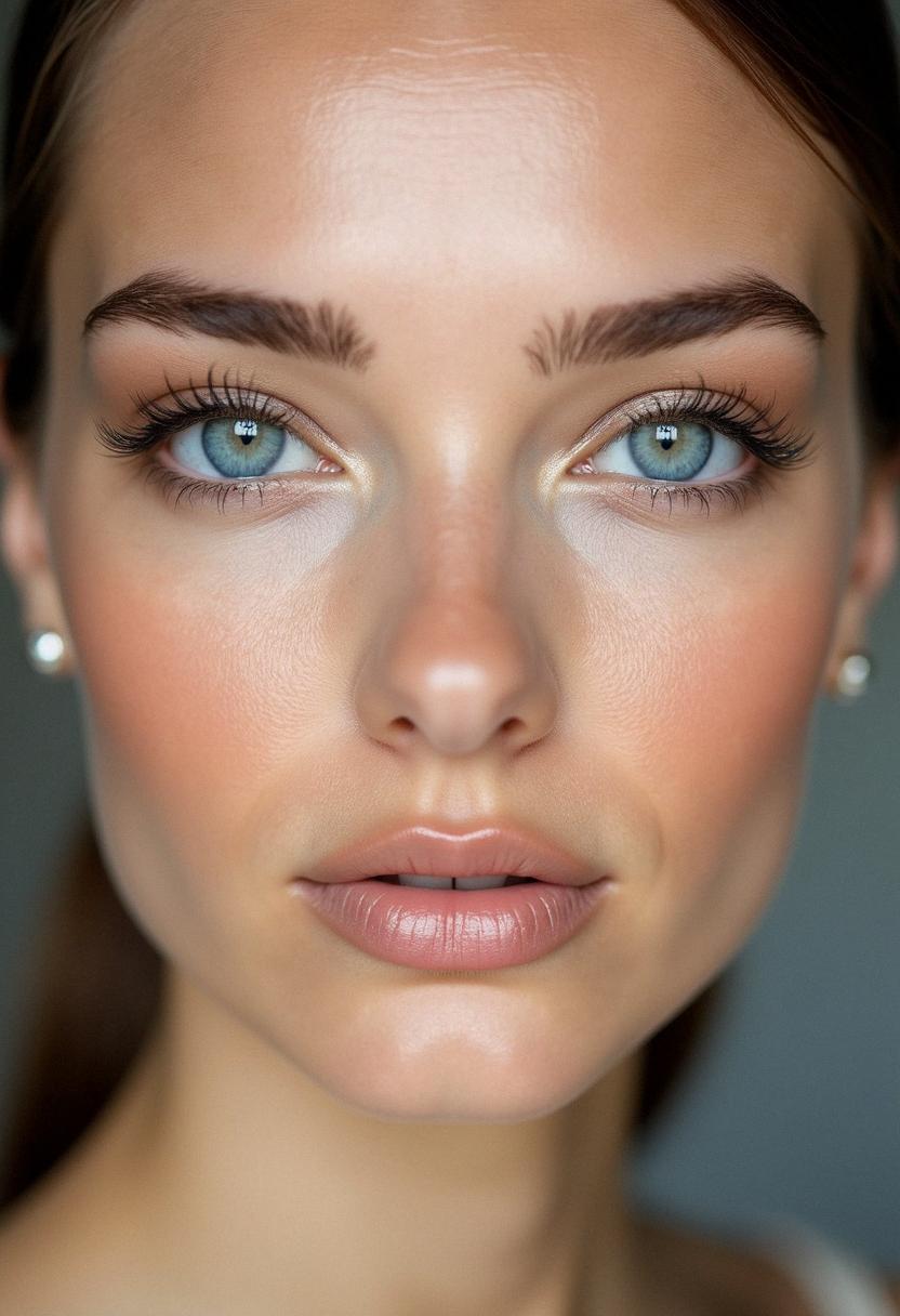 natural makeup for blue eyes