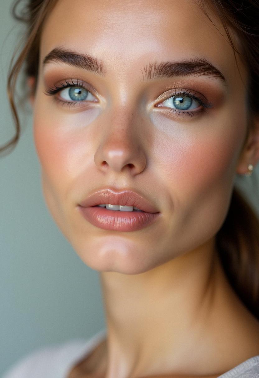 natural makeup for blue eyes