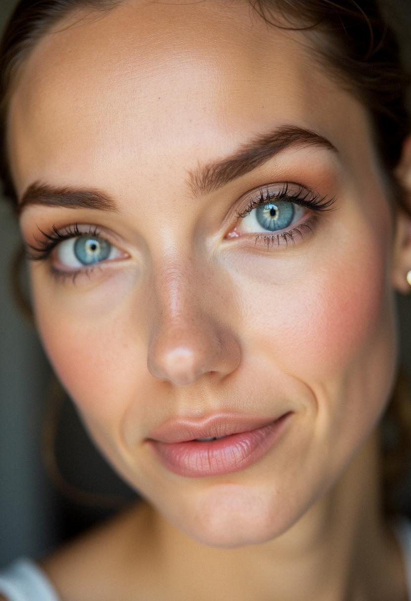 natural makeup for blue eyes
