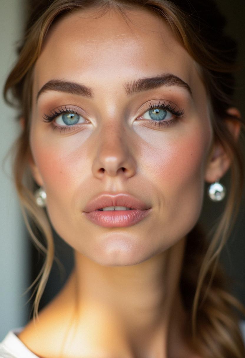 natural makeup for blue eyes
