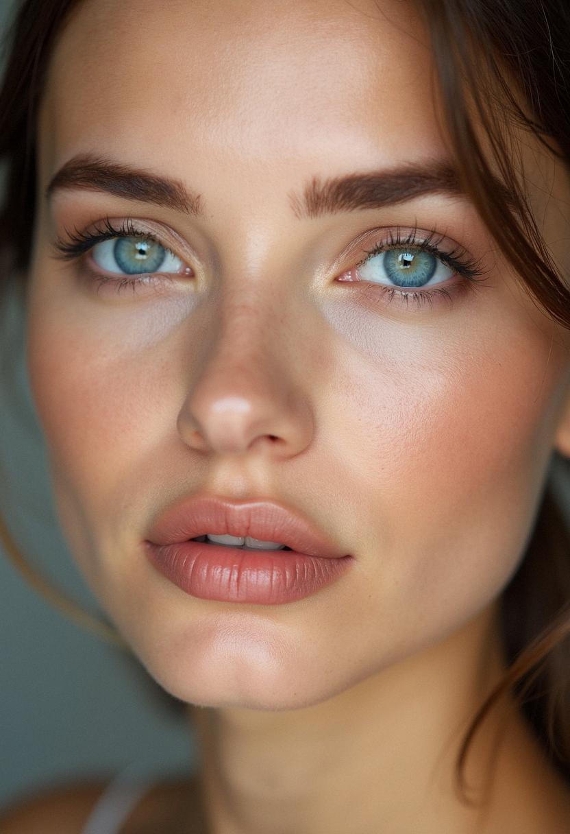 natural makeup for blue eyes