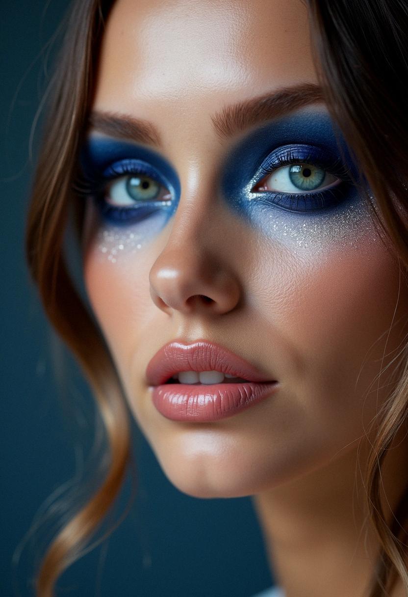 navy blue smokey eye