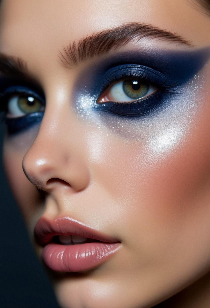 navy blue smokey eye