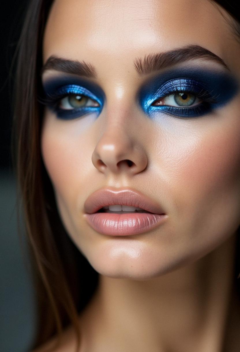 navy blue smokey eye